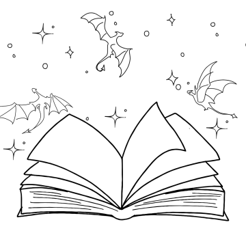 Book Dragon Sticker